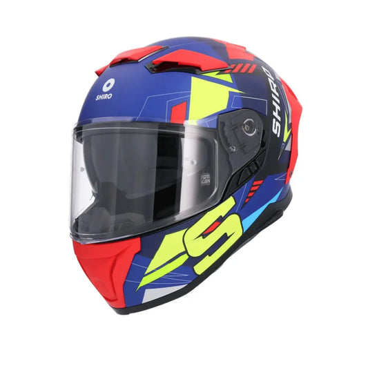SHIRO ALPHA UPGRADE Moto Integrali Caschi Opaco Blu Nero Rosso 