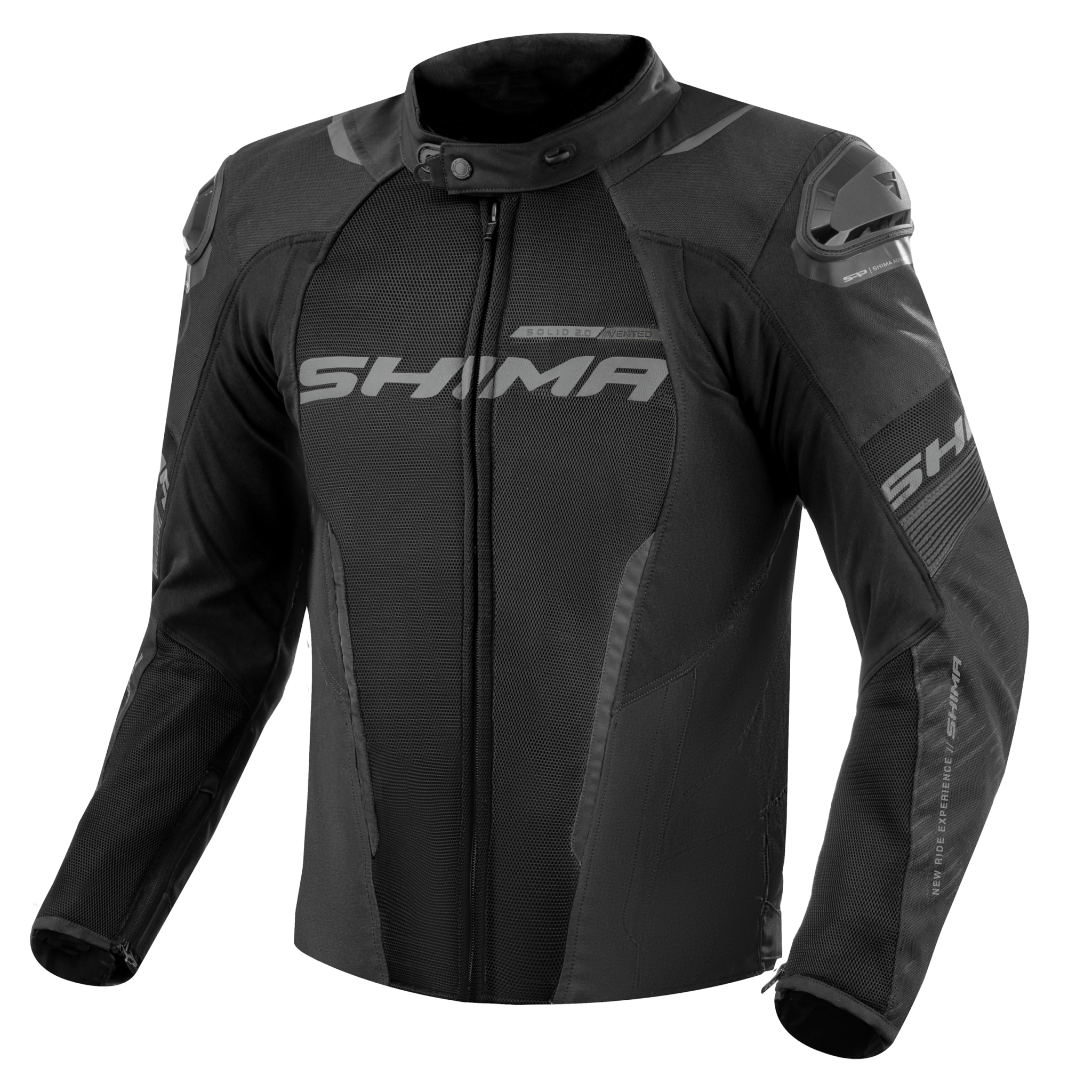 SHIMA SOLID 2.0 VENTED CHAQUETA TEXTIL DE MOTO HOMBRE NEGRO 
