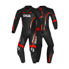 SHUA INFINTY 1 PC TUTA DI MOTO UOMO NERO ROSSO 
