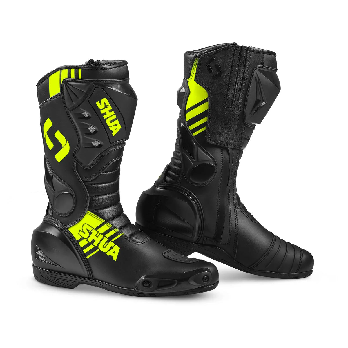 SHUA SUPER TECH STIVALI DI MOTO CORSA UOMO NERO GIALLO 