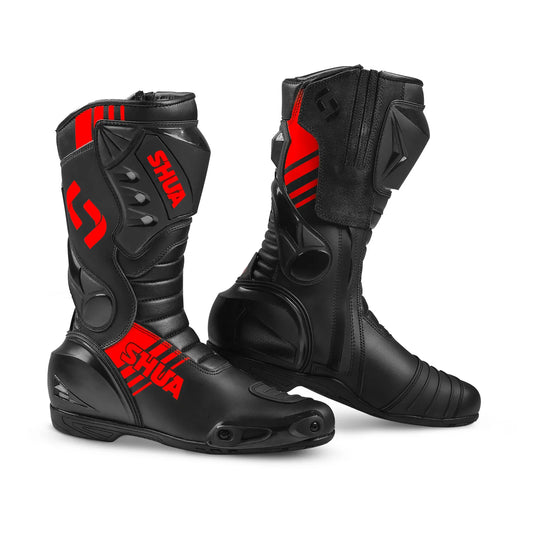 Shua Super Tech Racing/Track Motorcycle Boots Black/Red  – Yamoto.it