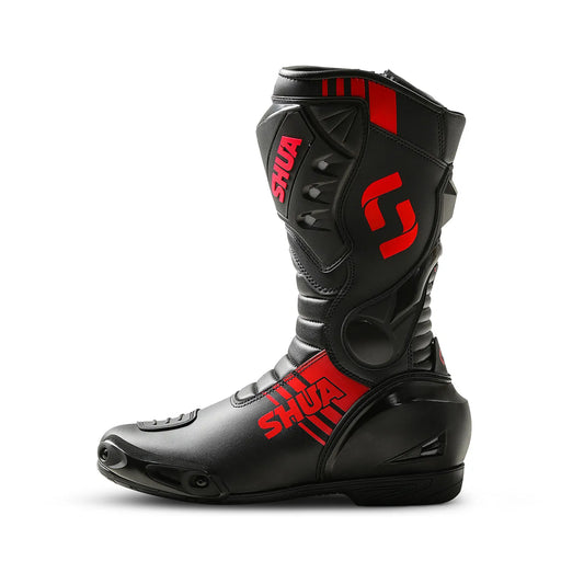 Shua Super Tech Racing/Track Motorcycle Boots Black/Red  – Yamoto.it