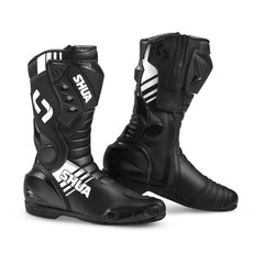 SHUA SUPER TECH CORSA STIVALI DI MOTO UOMO NERO BIANCO 