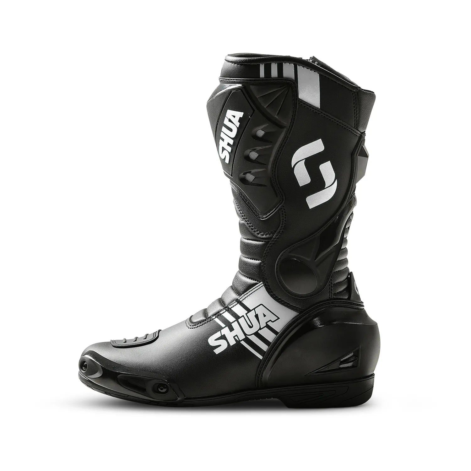 SHUA SUPER TECH CORSA STIVALI DI MOTO UOMO NERO BIANCO 