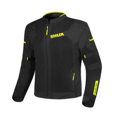 SHUA GRAVITY MESH 2.0 CHAQUETA DE MOTO HOMBRE NEGRO AMARILLO FLOU 
