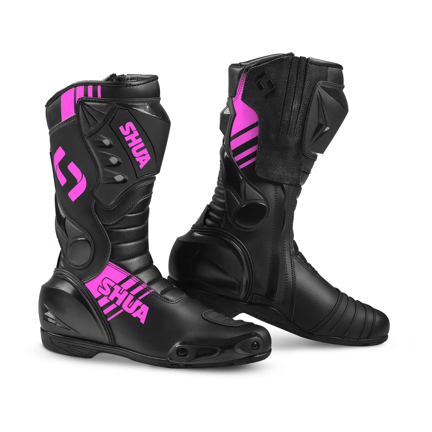 SHUA SUPER TECH STIVALI DI MOTO CORSA DONNA NERO ROSA 