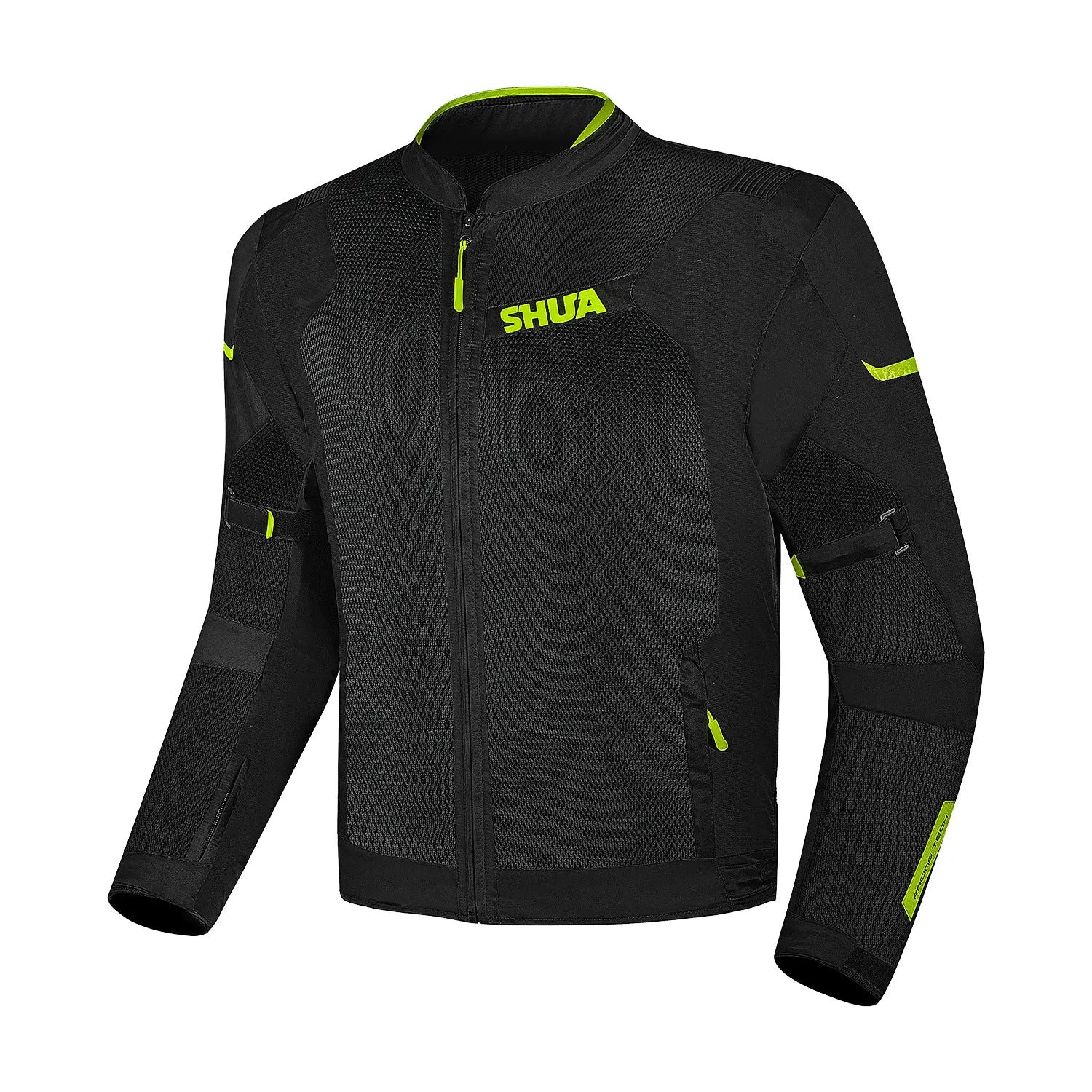 SHUA GRAVITY MESH 2.0 GIACCA DI MOTO UOMO NERO GIALLO FLOU 