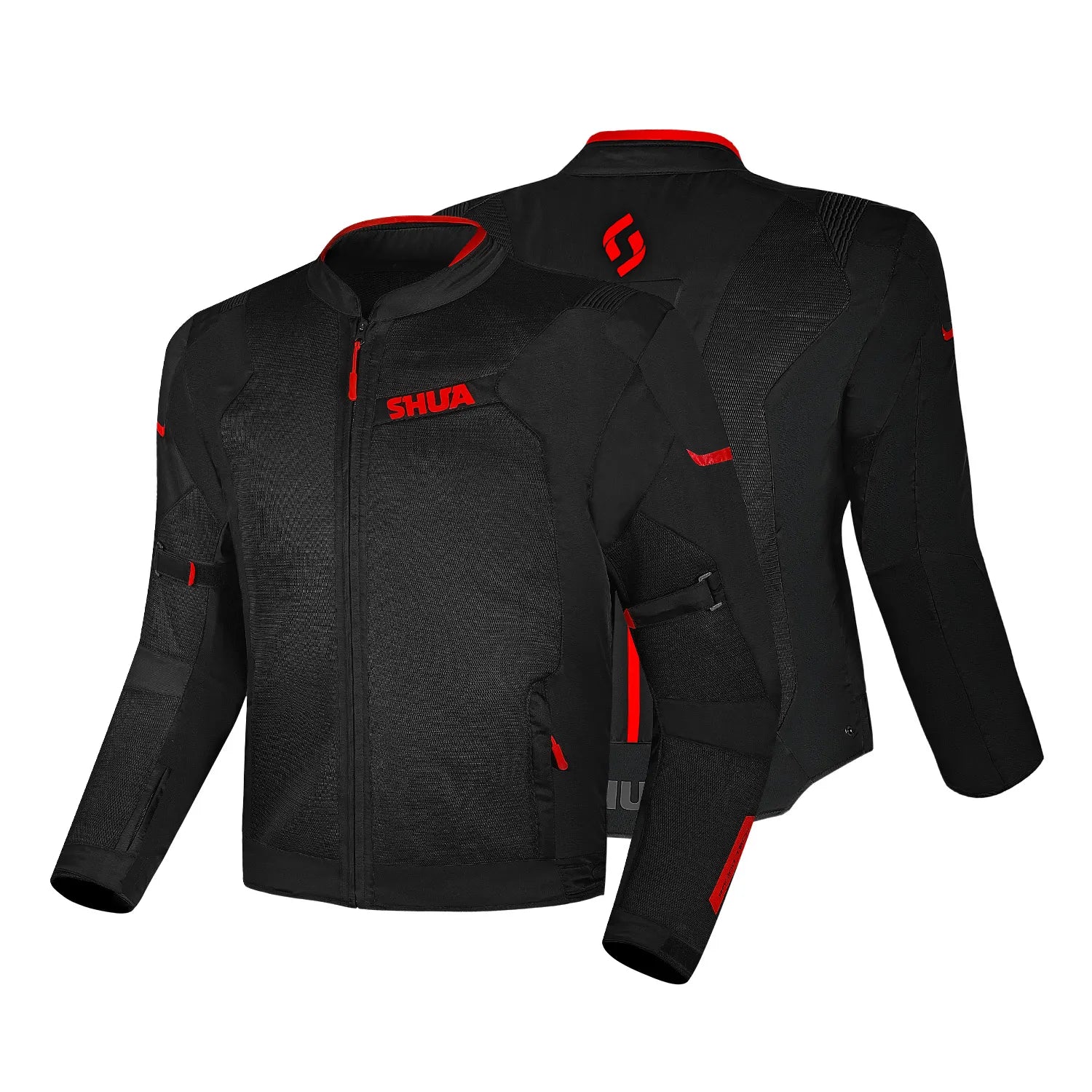 SHUA GRAVITY MESH 2.0 GIACCA DI MOTO UOMO NERO ROSSO 