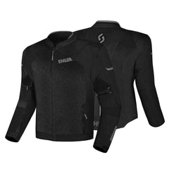 SHUA GRAVITY MESH 2.0 GIACCA DI MOTO UOMO NERO GRIGIO 