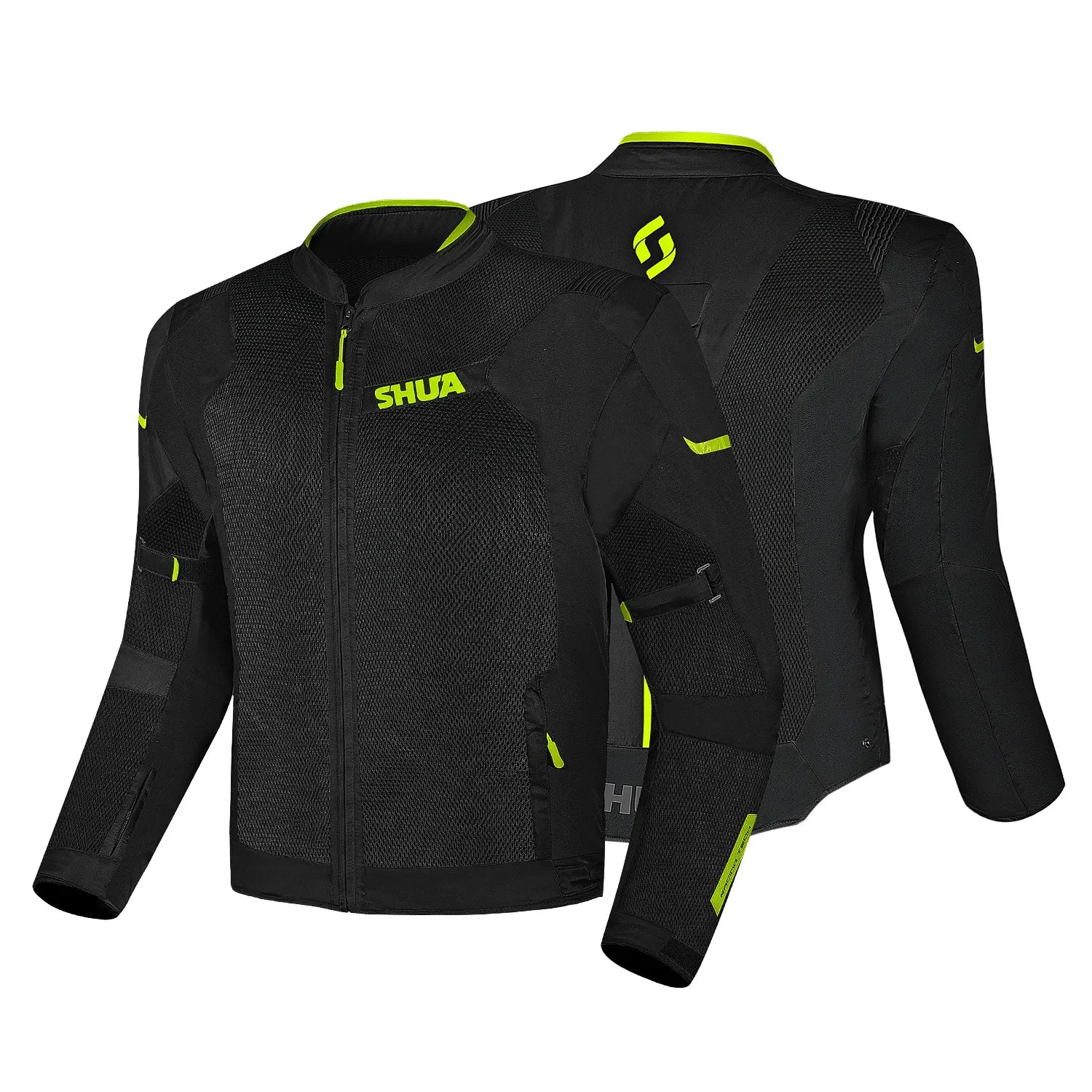SHUA GRAVITY MESH 2.0 GIACCA DI MOTO UOMO NERO GIALLO FLOU 