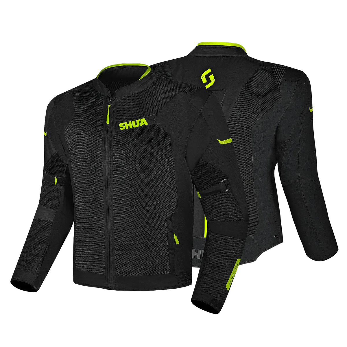 SHUA GRAVITY MESH 2.0 GIACCA DI MOTO UOMO NERO GIALLO FLOU 