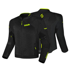 SHUA GRAVITY MESH 2.0 GIACCA DI MOTO UOMO NERO GIALLO FLOU 