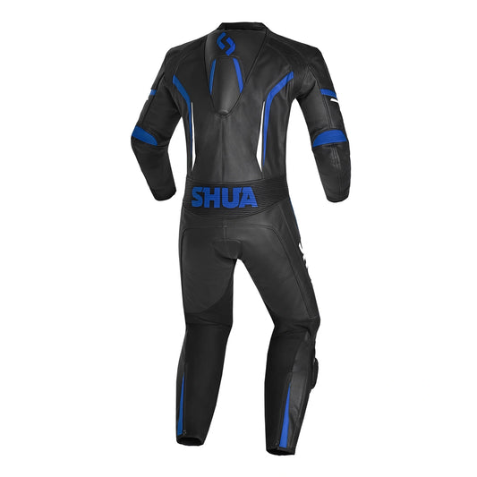 Traje de motociclista de cuero Shua Infinity negro y azul para hombre, 1 pieza – Yamoto.it