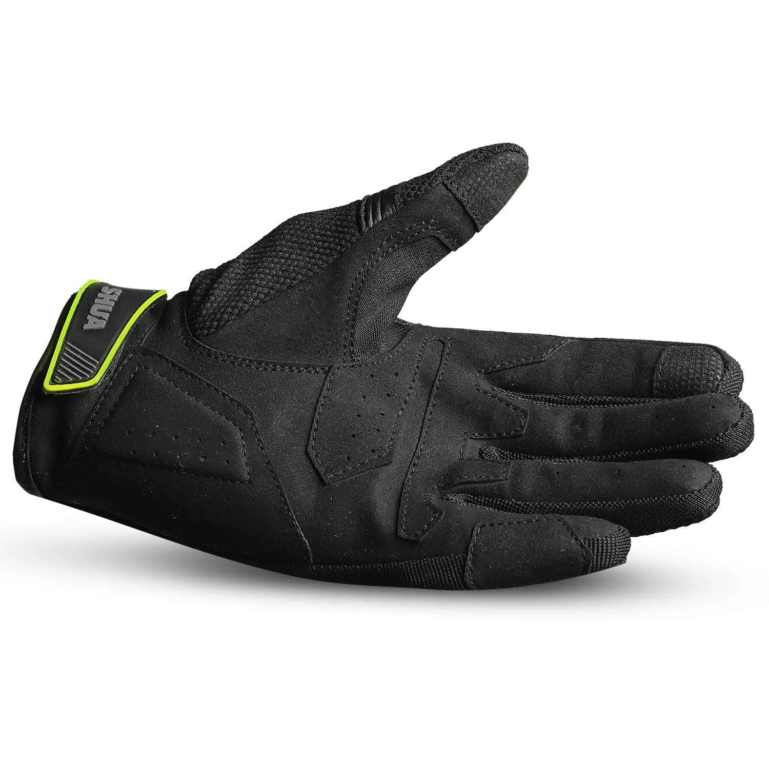 SHUA SEA BREEZE GUANTI DI MOTO UOMO NERO GIALLO FLUO 