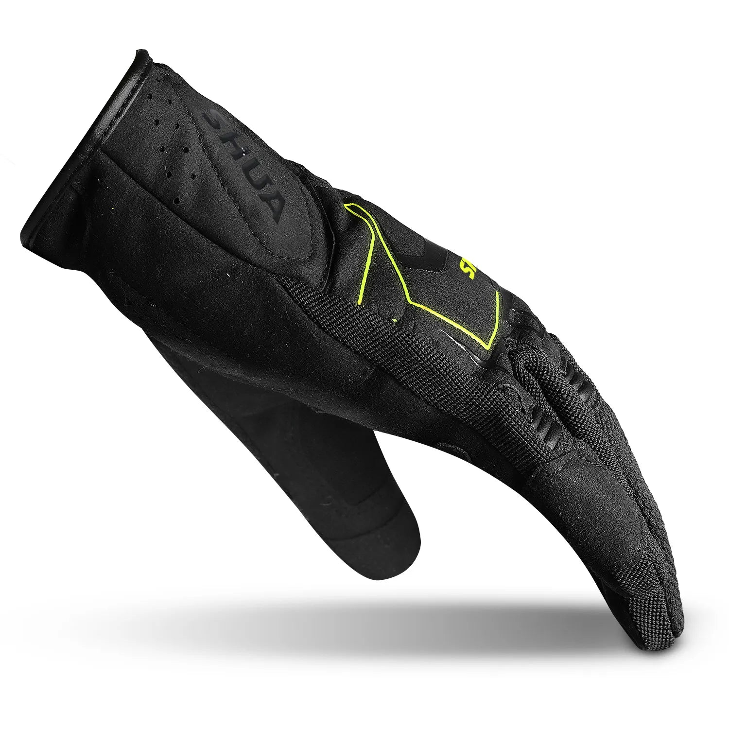 SHUA SEA BREEZE GUANTI DI MOTO UOMO NERO GIALLO FLUO 