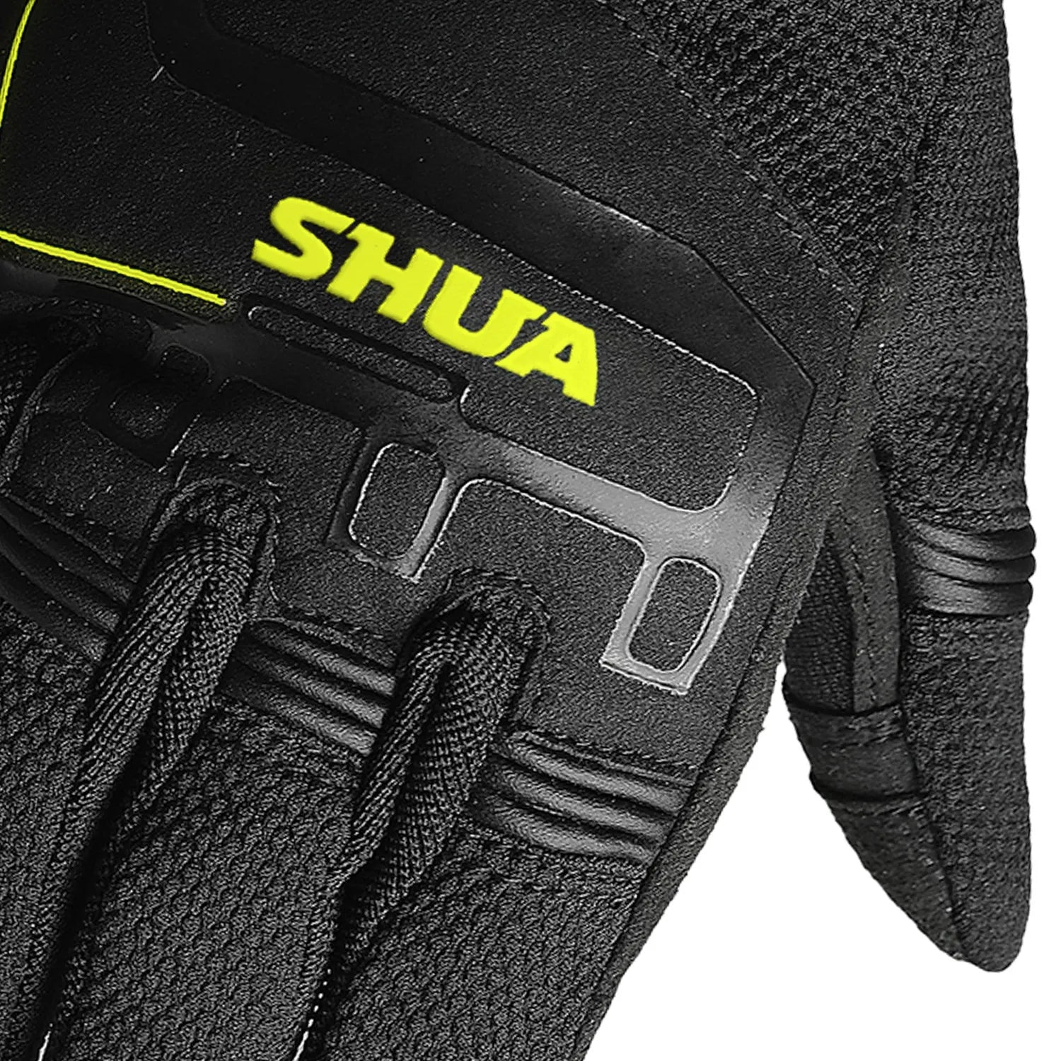 SHUA SEA BREEZE GUANTI DI MOTO UOMO NERO GIALLO FLUO 