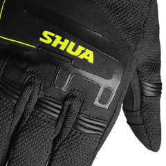 SHUA SEA BREEZE GUANTI DI MOTO UOMO NERO GIALLO FLUO 