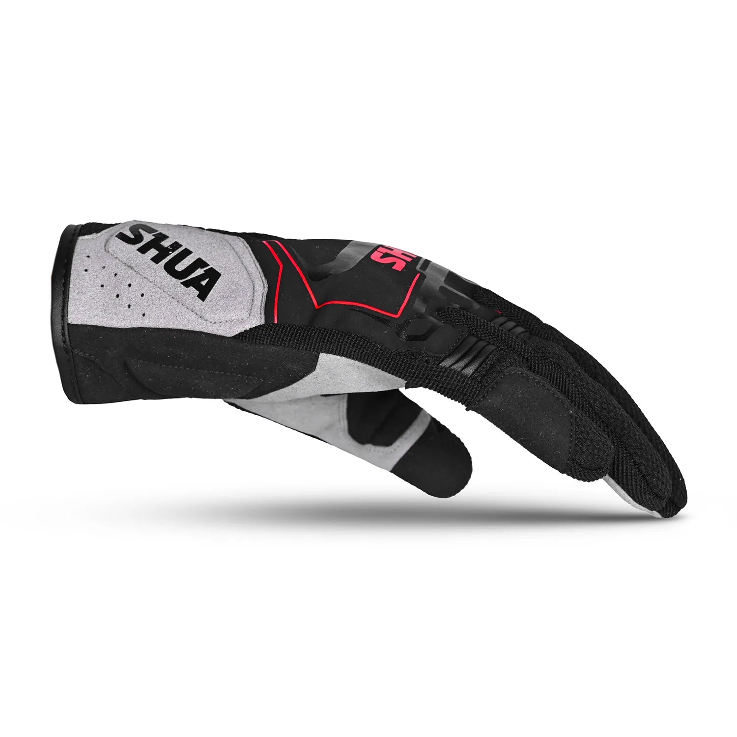 SHUA SEA BREEZE GUANTI DI MOTO UOMO NERO GRIGIO ROSSO 