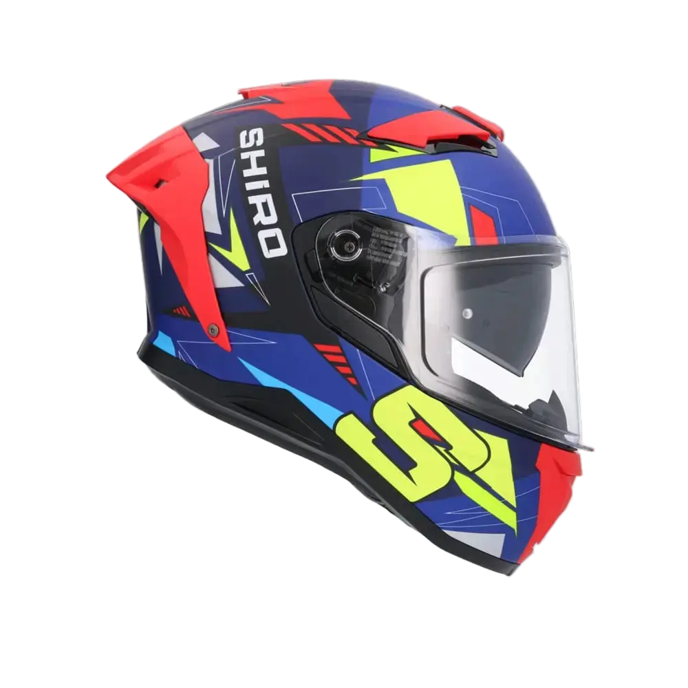 SHIRO ALPHA UPGRADE Moto Integrali Caschi Opaco Blu Nero Rosso 