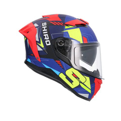 SHIRO ALPHA UPGRADE Moto Integrali Caschi Opaco Blu Nero Rosso 