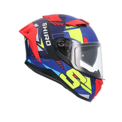 SHIRO ALPHA UPGRADE Moto Integrali Caschi Opaco Blu Nero Rosso 