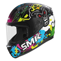 SMK Caschi de Moto Bionic Youth bambini MA264 NEGRO MATE MULTICOLOR 