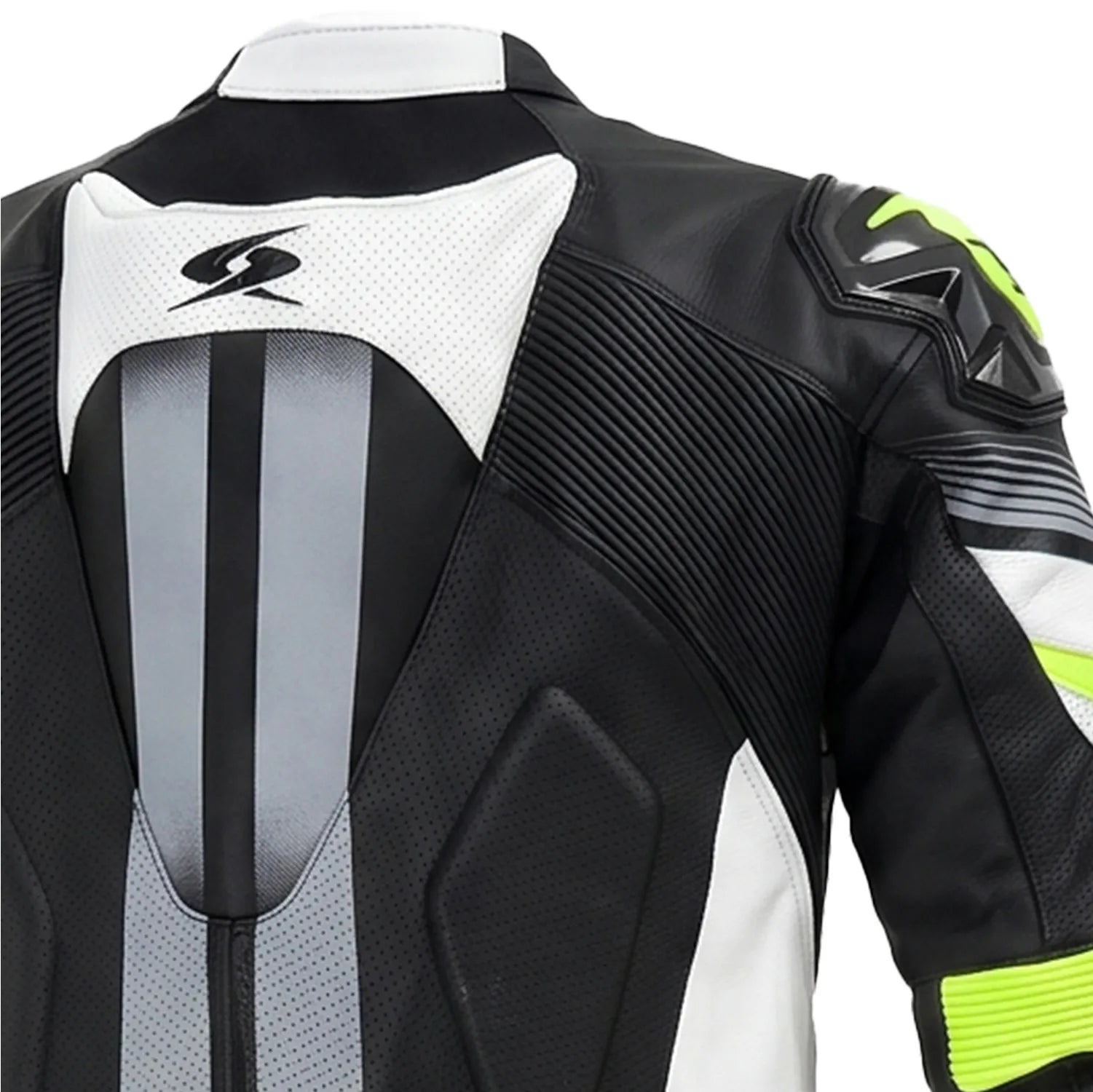 SPYKE ESTORIL 1PC TUTA DI MOTO NERO BIANCO GIALLO FLUO 