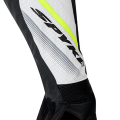 SPYKE ESTORIL 1PC TUTA DI MOTO NERO BIANCO GIALLO FLUO 