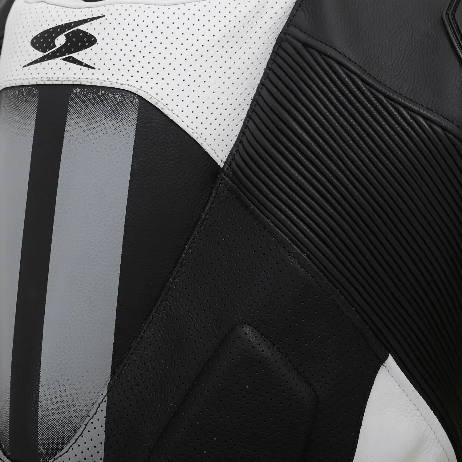 SPYKE ESTORIL 1PC TUTA DI MOTO NERO BIANCO GIALLO FLUO 