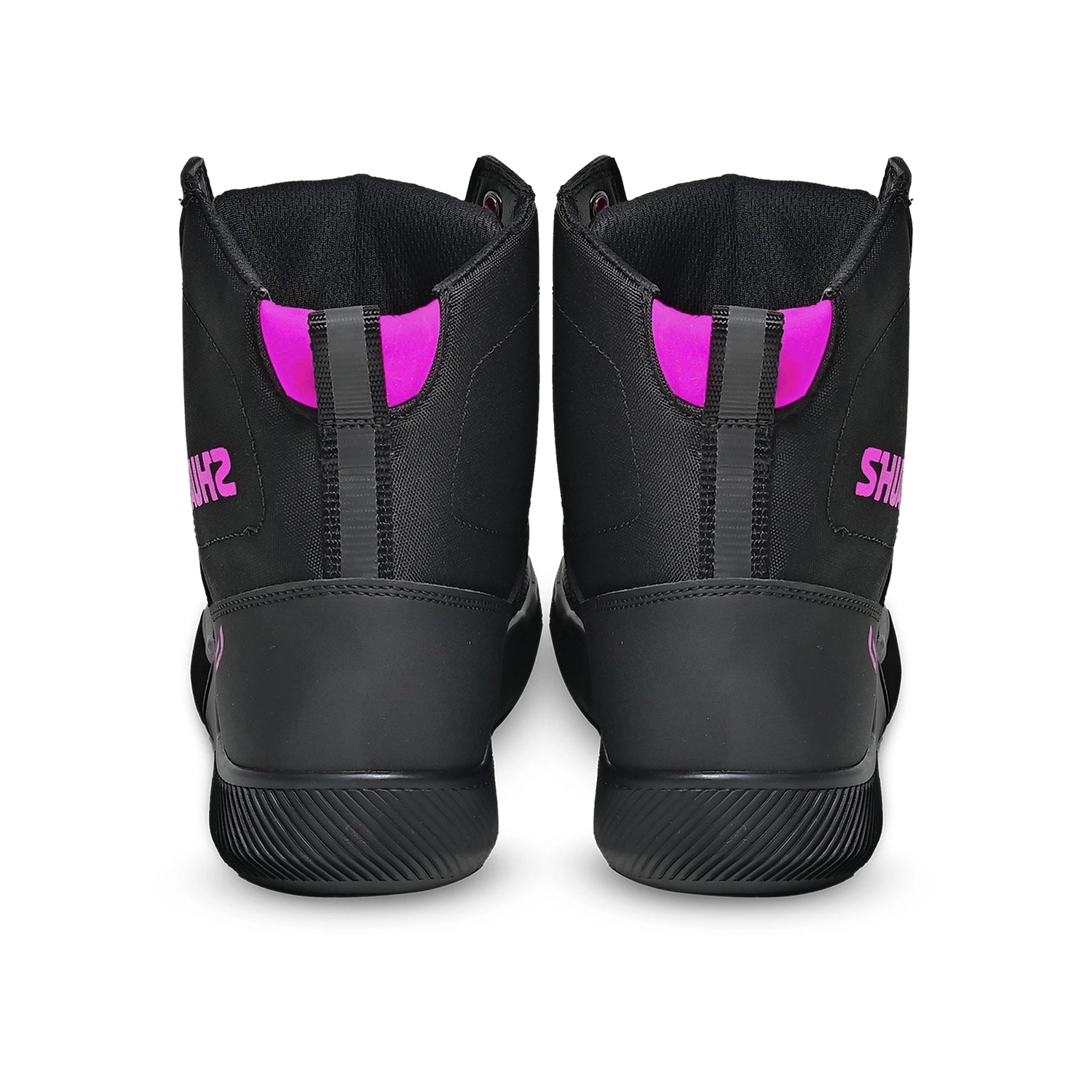 SHUA ODDIN STIVALI URBANI MOTO DONNA NERO FUCSIA 