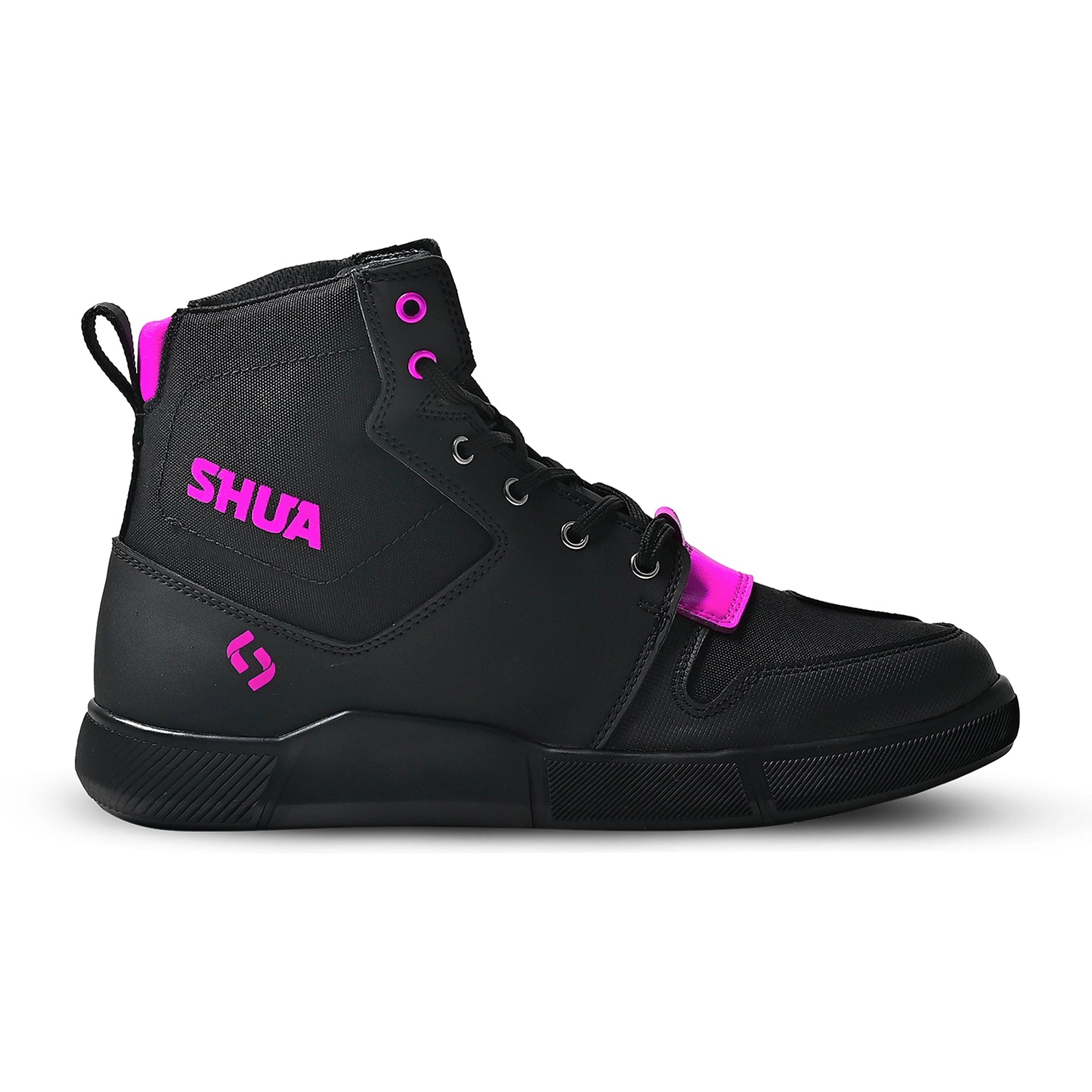 SHUA ODDIN STIVALI URBANI MOTO DONNA NERO FUCSIA 