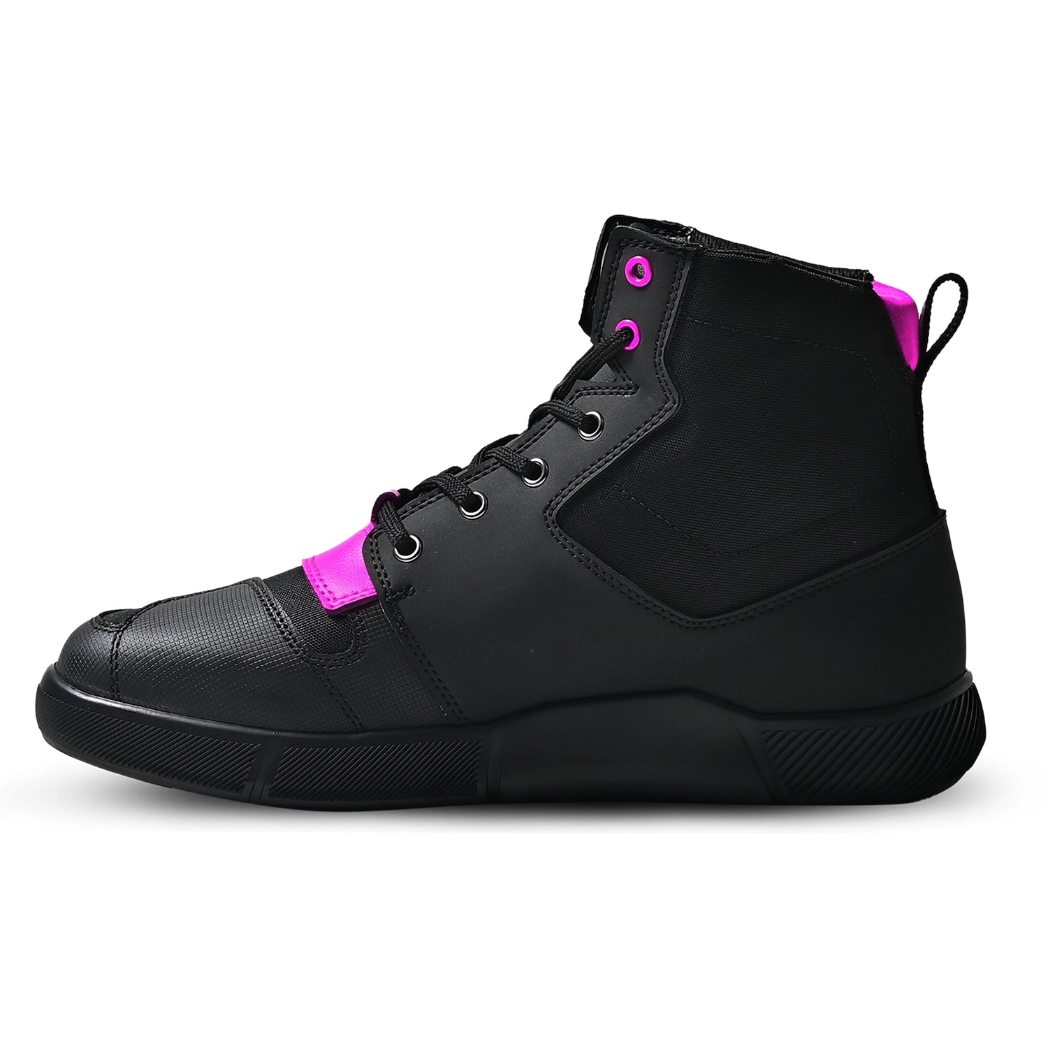 SHUA ODDIN STIVALI URBANI MOTO DONNA NERO FUCSIA 