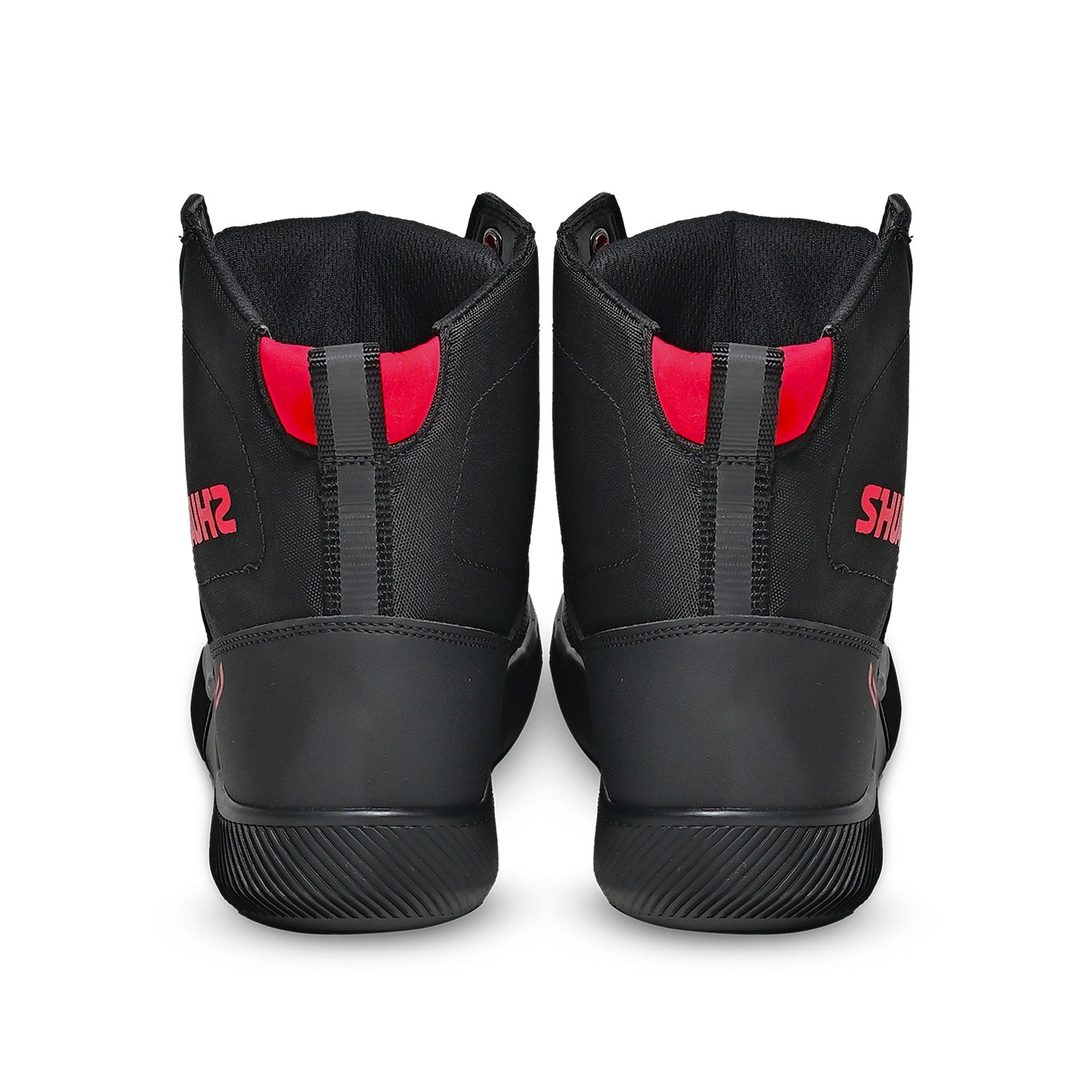 SHUA ODDIN STIVALI URBANI MOTO UOMO NERO ROSSO 