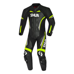 SHUA INFINTY 1 PC TUTA DI MOTO UOMO NERO GIALLO FLUO 