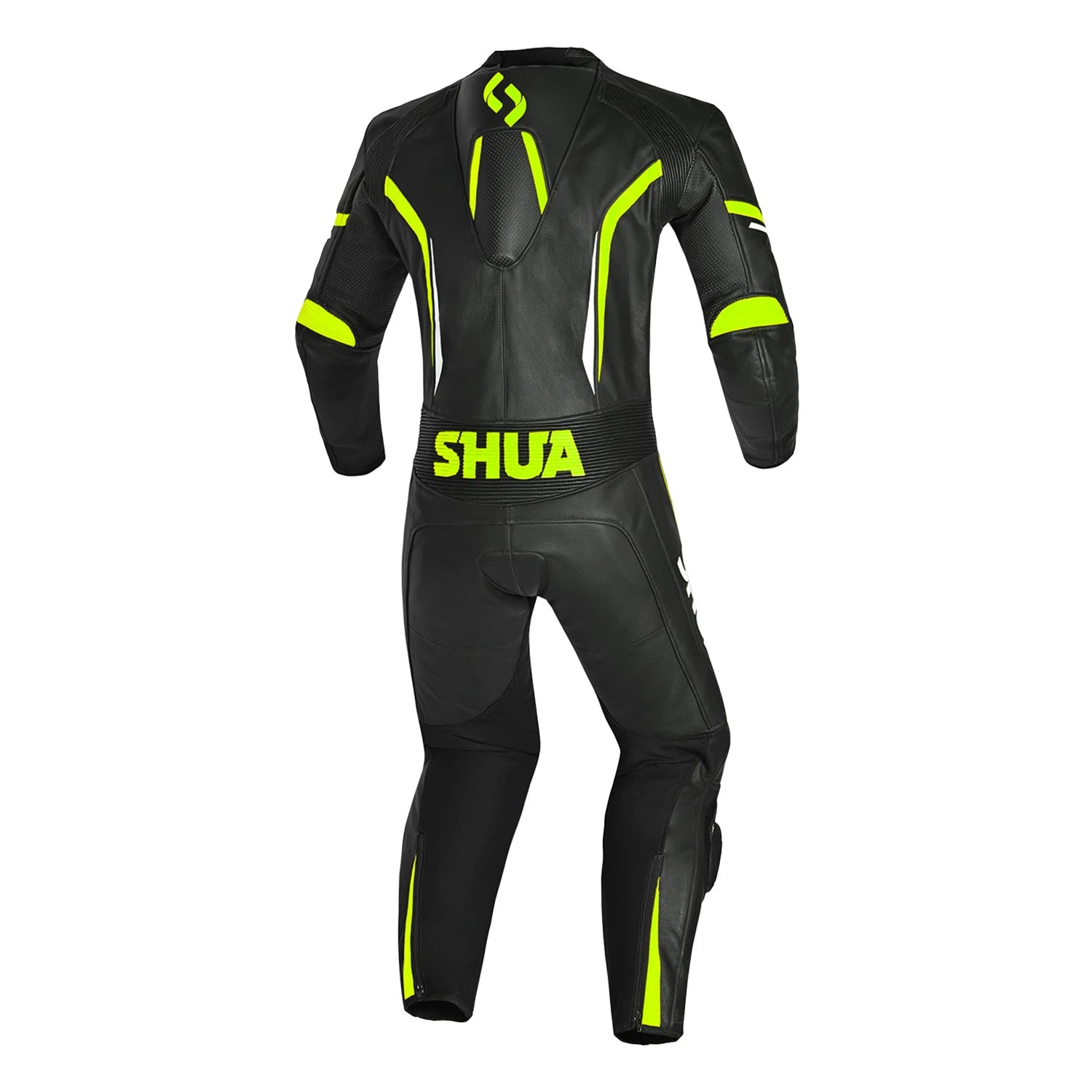 SHUA INFINTY 1 PC TUTA DI MOTO UOMO NERO GIALLO FLUO 