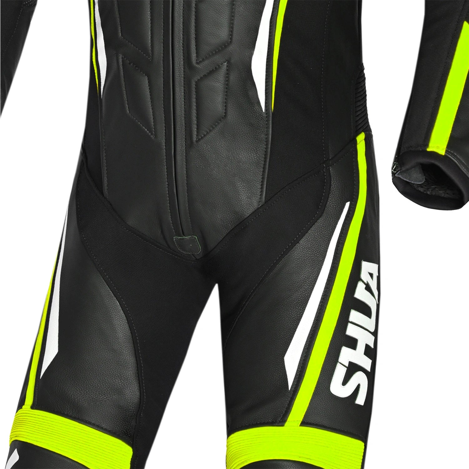 SHUA INFINTY 1 PC TUTA DI MOTO UOMO NERO GIALLO FLUO 