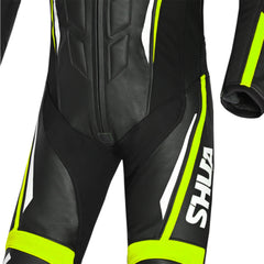 SHUA INFINTY 1 PC TUTA DI MOTO UOMO NERO GIALLO FLUO 