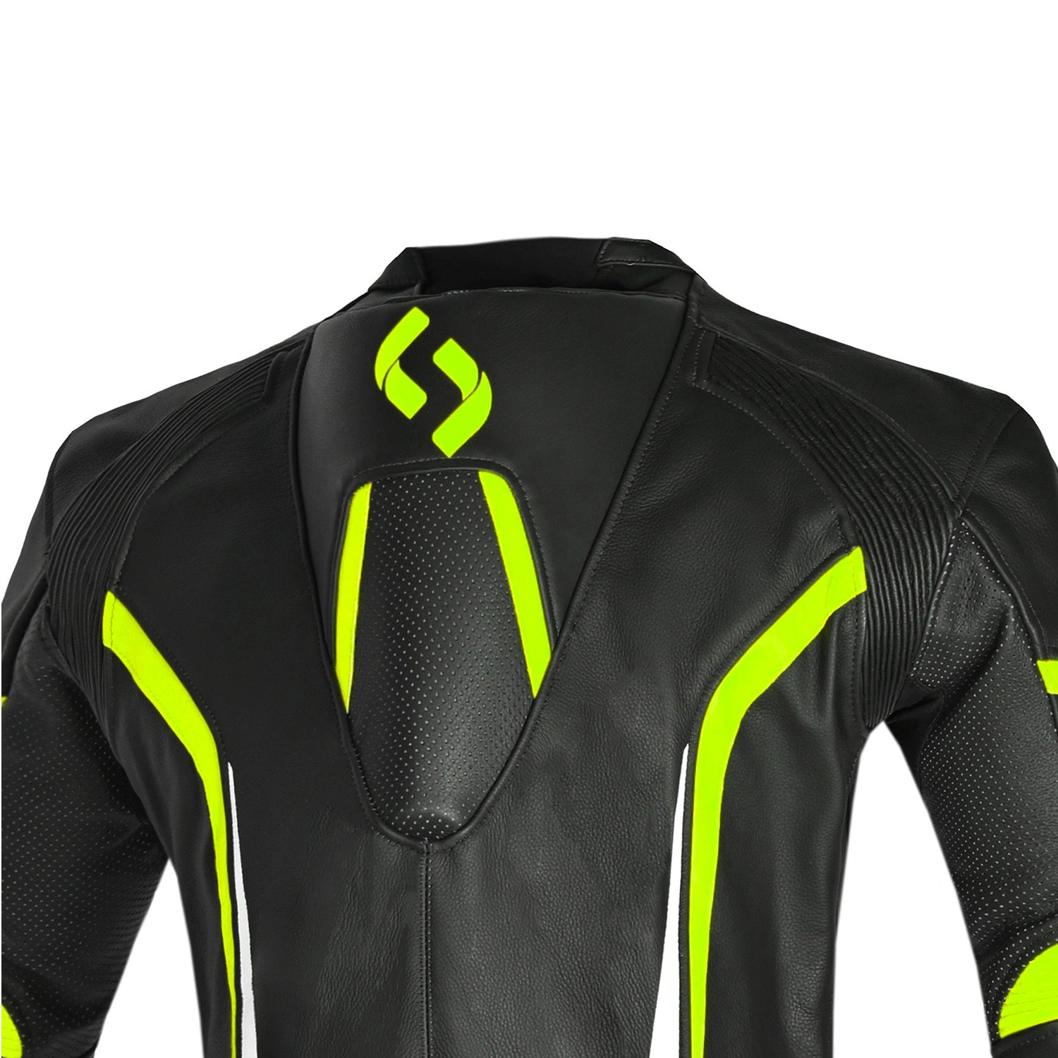 SHUA INFINTY 1 PC TUTA DI MOTO UOMO NERO GIALLO FLUO 