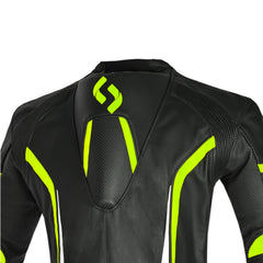 SHUA INFINTY 1 PC TUTA DI MOTO UOMO NERO GIALLO FLUO 
