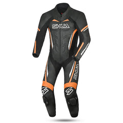 Shua Infinity Nero Arancia 1PC Tute da Moto in Pelle Uomo front