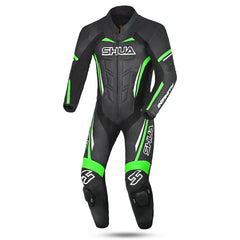Shua Infinity Nero Verde 1PC Tute da Moto in Pelle Uomo 