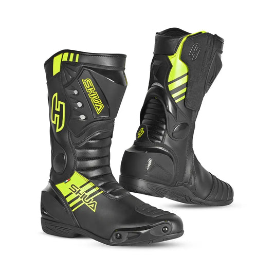Shua Super Tech Stivale da moto da corsa /Pista- Nero/Giallo 