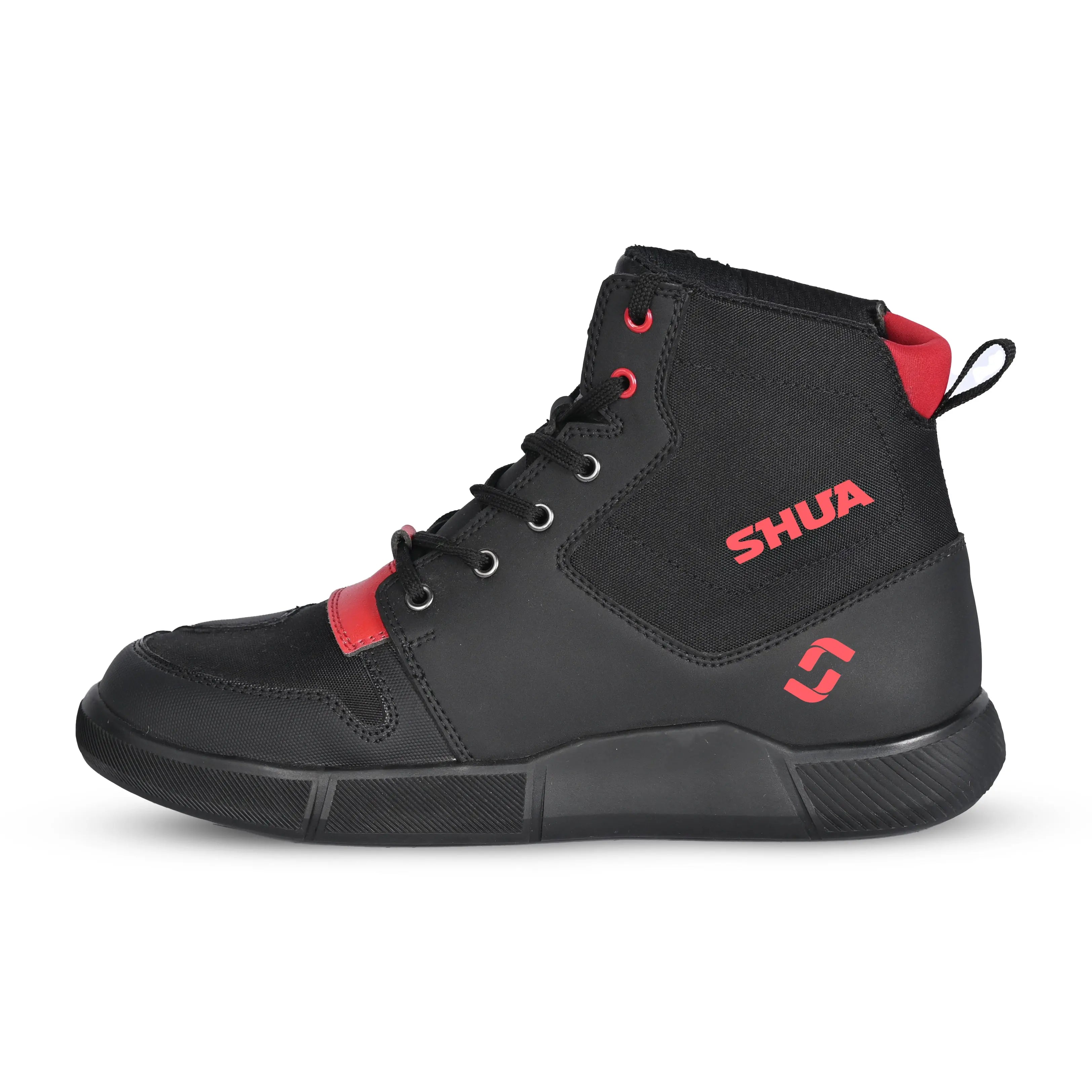 SHUA Oddin moto Botas Negro Rojo