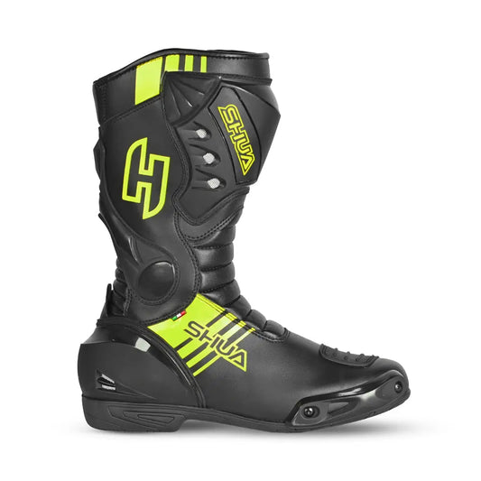 Shua Super Tech Stivale da moto da corsa /Pista- Nero/Giallo 