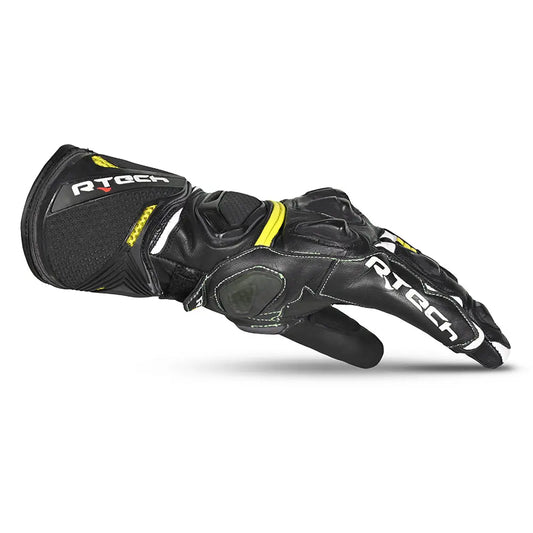 R-Tech Robo Men Black/Yellow/Flu Leather Racing Gloves – Yamoto.it