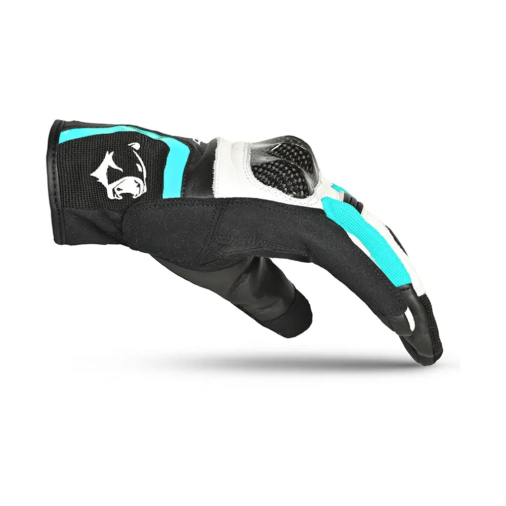 Bela Air Flow Donna Guanti moto estivi Nero / Terquise - Yamoto.it