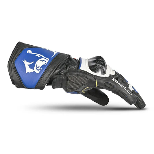 Bela Rocket Long  Guanto da Motociclista Nero/Blue/Bianco 