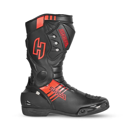 Shua Super Tech Stivale da moto da corsa /Pista- Nero/Rosso 
