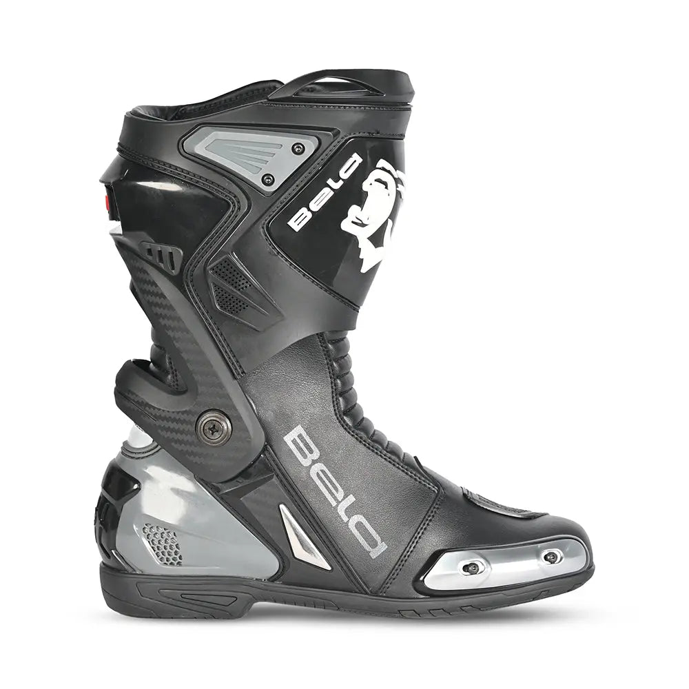 Stivale da moto racing BELA Turbo Track - Nero Grigio left