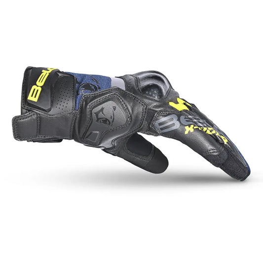 BELA - GUANTES Textil DARING Man Azul/Amarillo/Negro side